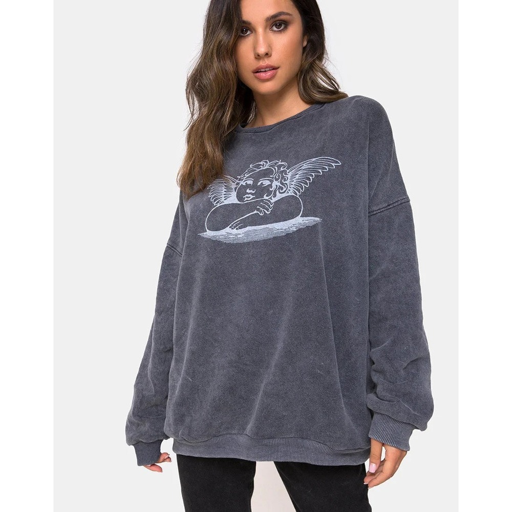 Motel Glo Sweatshirt in Stone Wash Angelo %100 cotton Large